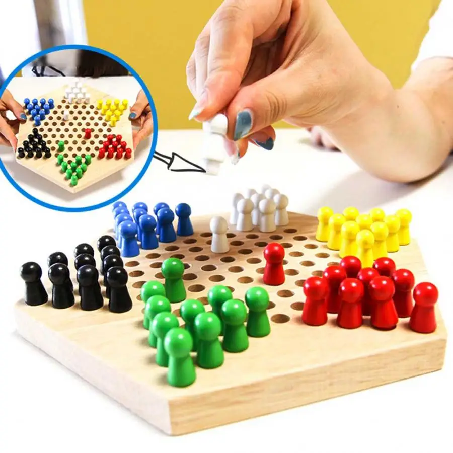Board Game Halma - Houten educatief bordspel voor kinderen, klassiek