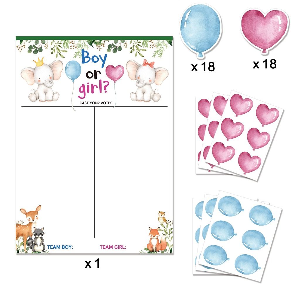 Board Game Or Boardgame - Creatief met stickers Geslachtsonthulling Stemspel Feestelijk