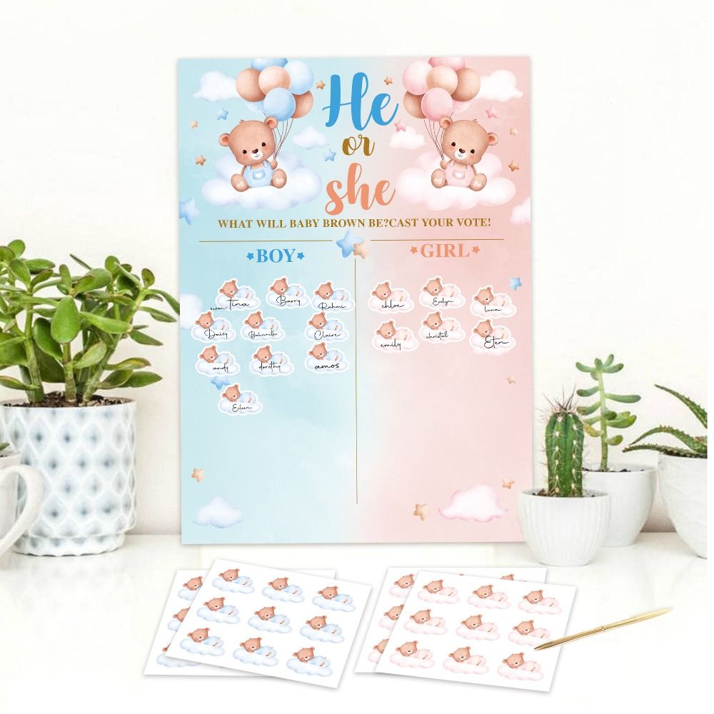 Met stickers Geslacht onthuld  - Board Game Or Boardgame recensie en prijs
